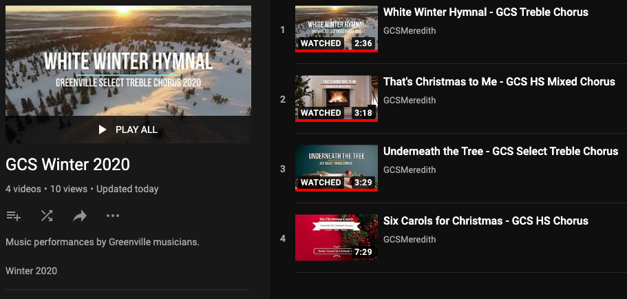 Full HS Chorus Holiday Playlist