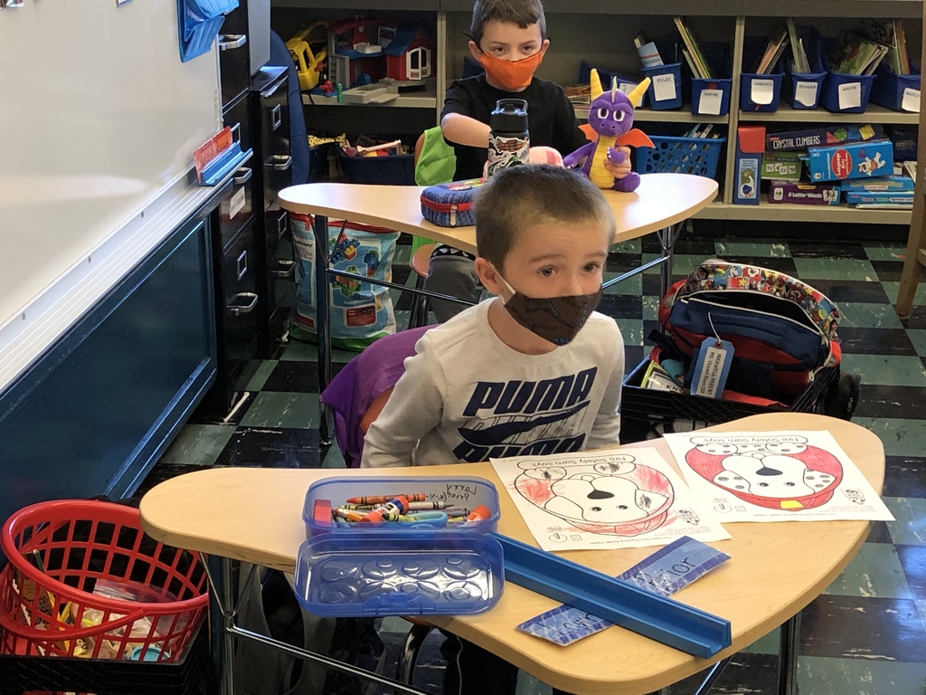 The firefighters visit kindergarten classrooms!